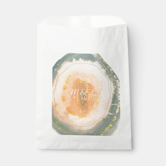 Waterverf Agate Koraal Geodes Trouwen Bedankzakje (Voorkant)