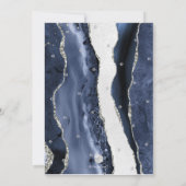 Waterverf Agate, Midnight Blue Silver Bar Mitzvah Kaart (Achterkant)