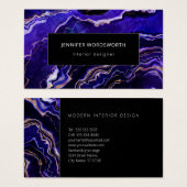 Waterverf Agate Modern Professional Paars Geode Visitekaartje (Voorkant /achterkant)