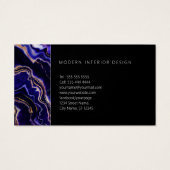 Waterverf Agate Modern Professional Paars Geode Visitekaartje (Achterkant)