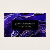Waterverf Agate Modern Professional Paars Geode Visitekaartje (Voorkant)