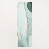 Waterverf Agate, Slate Green Faux Silver Veins Yogamat (Achterkant)