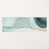 Waterverf Agate, Slate Green Faux Silver Veins Yogamat (Voorkant (horizontaal))