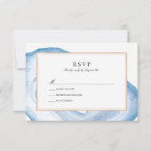 Waterverf Agate Slice RSVP-kaart | Blauw RSVP Kaartje (Voorkant)