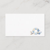 Waterverf Ahoy het is een jongen baby shower luier Informatiekaartje (Achterkant)