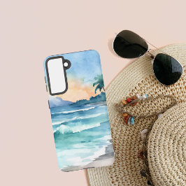 Waterverf AI Beach Afbeelding Samsung Galaxy Hoesje