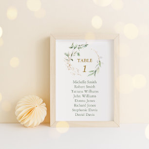 Waterverf Airy Greenery Wedding Seating Chart Kaart