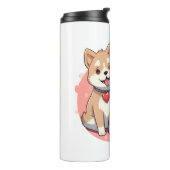 Waterverf Akita Puppies Thermosbeker (Gedraaid links)