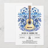 Waterverf akkoord gitaarjongen Verjaardag Kaart (Voorkant / Achterkant)