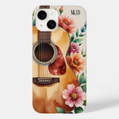 Waterverf Akoestische Gitaar Bloem Case-Mate iPhone Case (Achterkant)