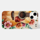 Waterverf Akoestische Gitaar Bloem Case-Mate iPhone Case (Achterkant (horizontaal))