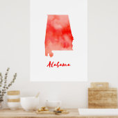 Waterverf Alabama Verenigde Staten Poster (Keuken)