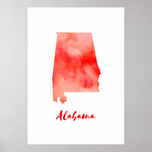 Waterverf Alabama Verenigde Staten Poster