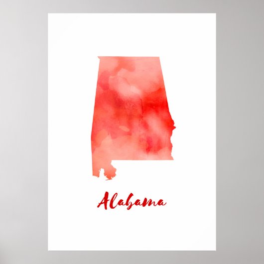 Waterverf Alabama Verenigde Staten Poster (Voorkant)