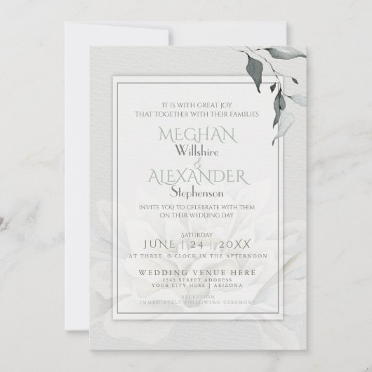 Waterverf Alabaster Dahlia Kaart (Voorkant)