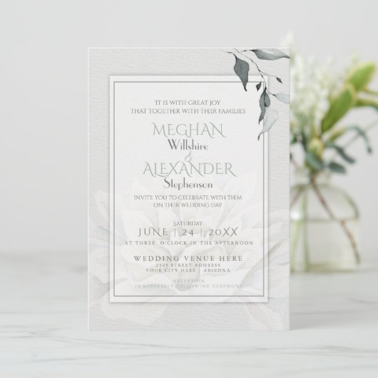 Waterverf Alabaster Dahlia Kaart (Staand voorkant)