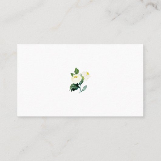 Waterverf - Alabaster Flowers Weddenschap - Gegeve Visitekaartje (Achterkant)