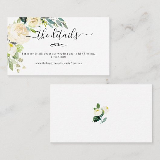 Waterverf - Alabaster Flowers Weddenschap - Gegeve Visitekaartje (Voorkant / Achterkant)