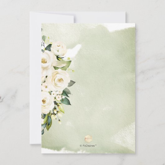 Waterverf Alabaster Rozen Brunch Bubble Kaart (Achterkant)