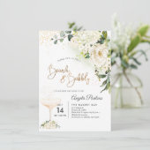 Waterverf Alabaster Rozen Brunch Bubble Kaart (Staand voorkant)