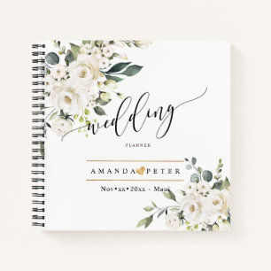 Waterverf Alabaster Rozen Elegant Wedding Notitieboek