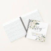 Waterverf Alabaster Rozen Elegante bruiloft Notitieboek (Binnen)