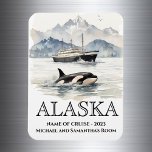 Waterverf Alaska Cruise Cruising Orca Magneet<br><div class="desc">Dit ontwerp kan op het gebied worden gepersonaliseerd dat door de foto en/of tekst te veranderen wordt verstrekt. Of het kan worden aangepast door te klikken deze Sjabloon personaliseert en dan de klik te kiezen om verdere optie aan te passen en de kleur van de achtergrond te schrappen of te...</div>