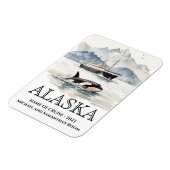 Waterverf Alaska Cruise Cruising Orca Magneet (Linkerzijde)
