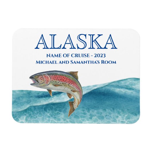 Waterverf Alaska Cruise Cruising Salmon Magneet (Horizontaal)