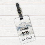 Waterverf Alaska Cruise Orca Bagagelabel<br><div class="desc">Dit ontwerp kan op het gebied worden gepersonaliseerd dat door de foto en/of tekst te veranderen wordt verstrekt. Of het kan worden aangepast door te klikken deze Sjabloon personaliseert en dan de klik te kiezen om verdere optie aan te passen en de kleur van de achtergrond te schrappen of te...</div>