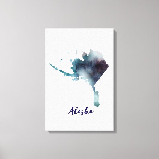 Waterverf Alaska Verenigde Staten Canvas Afdruk (Voorkant)