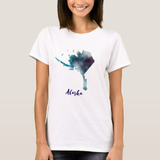 Waterverf Alaska Verenigde Staten T-shirt