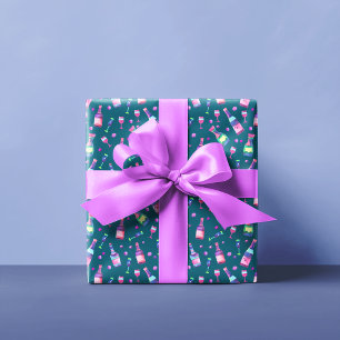 Waterverf Alcohol Patroon   Donker Cadeaupapier