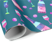 Waterverf Alcohol Patroon | Donker Cadeaupapier (Rol Hoek)