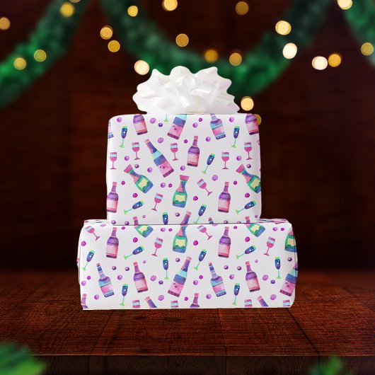 Waterverf Alcohol Patroon | wit Cadeaupapier