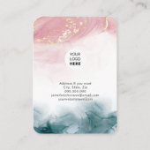 Waterverf alcoholinkt sieradenhouder oorbellen visitekaartje (Achterkant)