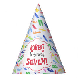 Waterverf alfabet aangepast kind verjaardag feesthoedjes