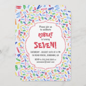 Waterverf alfabet aangepast kind verjaardag kaart (Voorkant / Achterkant)