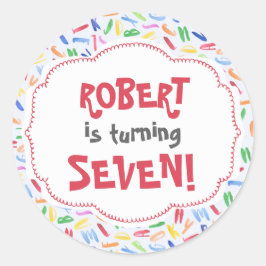 Waterverf alfabet aangepaste kids birthday sticker