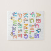 Waterverf Alfabet Animals Legpuzzel (Horizontaal)