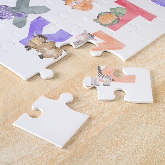 Waterverf Alfabet Animals Legpuzzel (Zijkant)