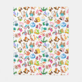 Waterverf Alfabet Cute Kinderen Fleece Deken (Voorkant)