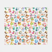 Waterverf Alfabet Cute Kinderen Fleece Deken (Voorkant (Horizontaal))