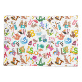 Waterverf Alfabet Cute Kinderen Kussensloop (Achterkant)