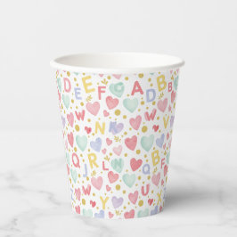 Waterverf Alfabet & Hartjes Confetti Papieren Bekers