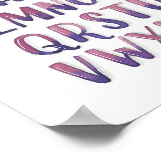 Waterverf Alfabet Poster (Hoek)