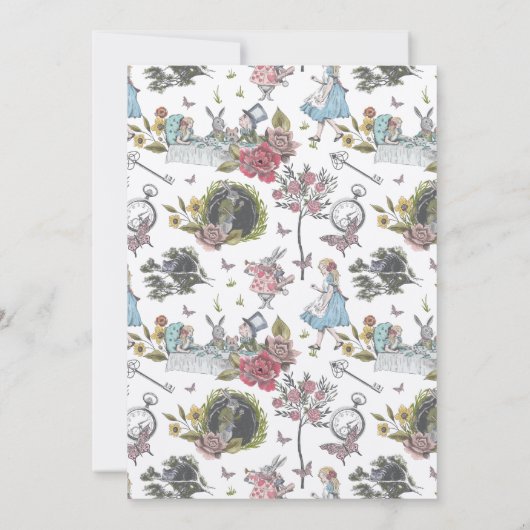 Waterverf  Alice in ONEderland Birthday Kaart (Achterkant)