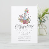 Waterverf  Alice in ONEderland Birthday Kaart (Staand voorkant)