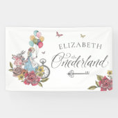 Waterverf  Alice in ONEderland Birthday Spandoek (Horizontaal)