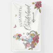 Waterverf  Alice in ONEderland Birthday Spandoek (Verticaal)